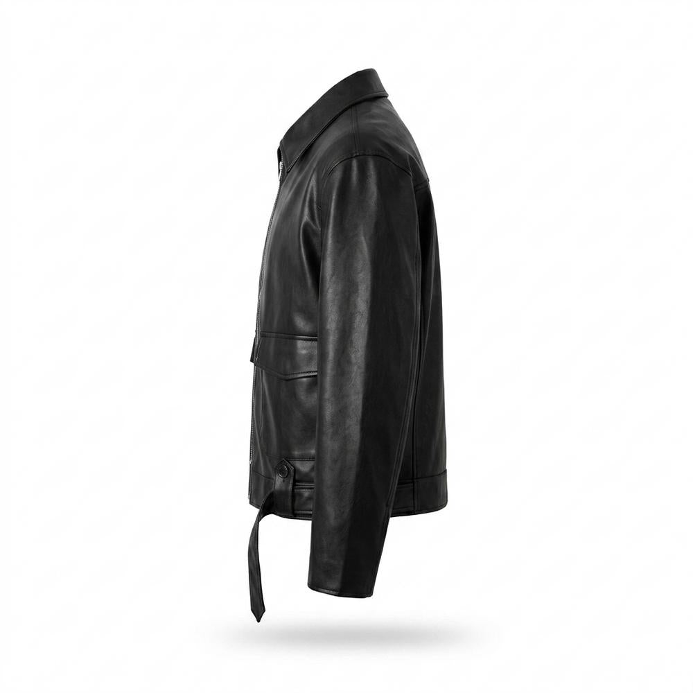 Lederjacken Outlet24 - Muban | Glatte Reißverschließbare Lederjacke Herren