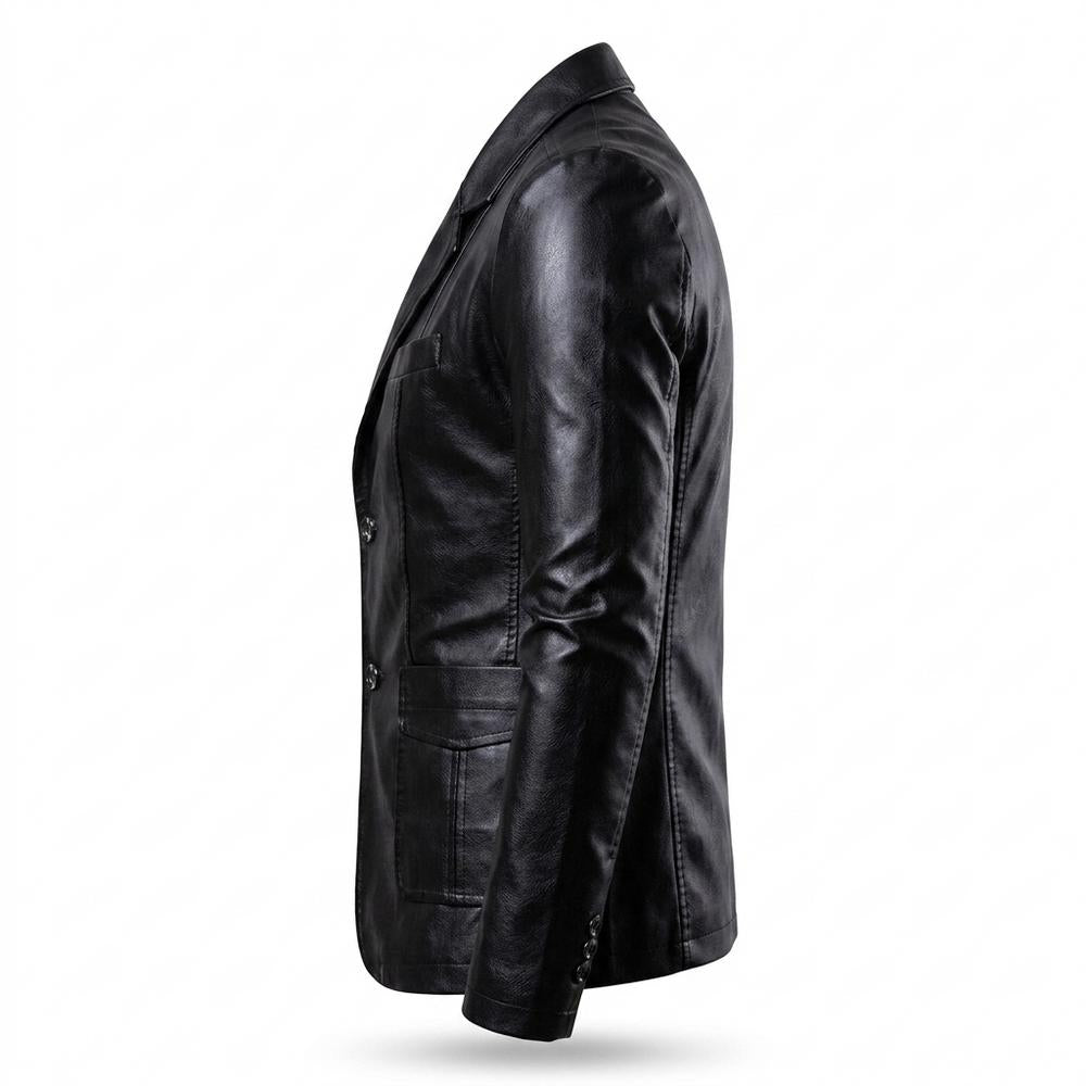 Lederjacken Outlet24 - Mabol | Taillierte Geknöpfte Lederjacke Herren