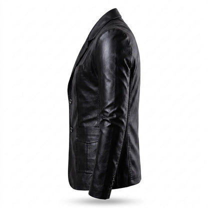 Lederjacken Outlet24 - Mabol | Taillierte Geknöpfte Lederjacke Herren