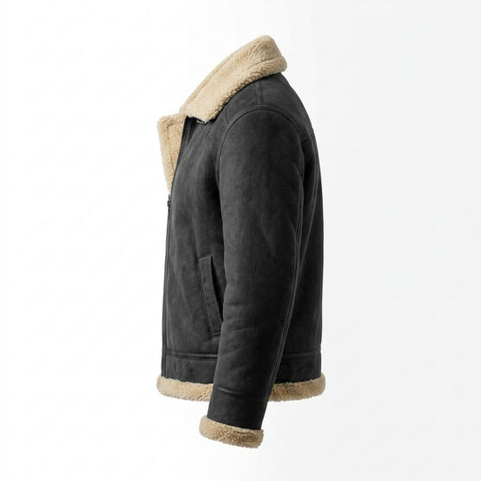 Lederjacken Outlet24 - Kunon | Gefütterte Langärmlige Wildleder-Jacke Herren