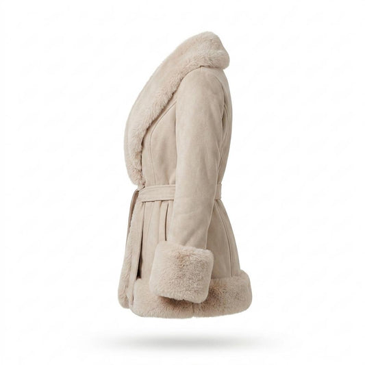 Lederjacken Outlet24 - Rabat | Gefütterter Taillierter Mantel Damen