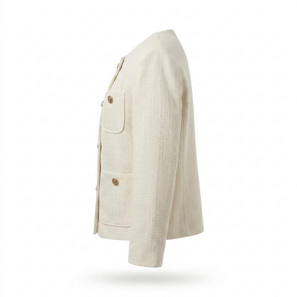Lederjacken Outlet24 - Cifid | Strukturiert Kragenlos Jacke Damen
