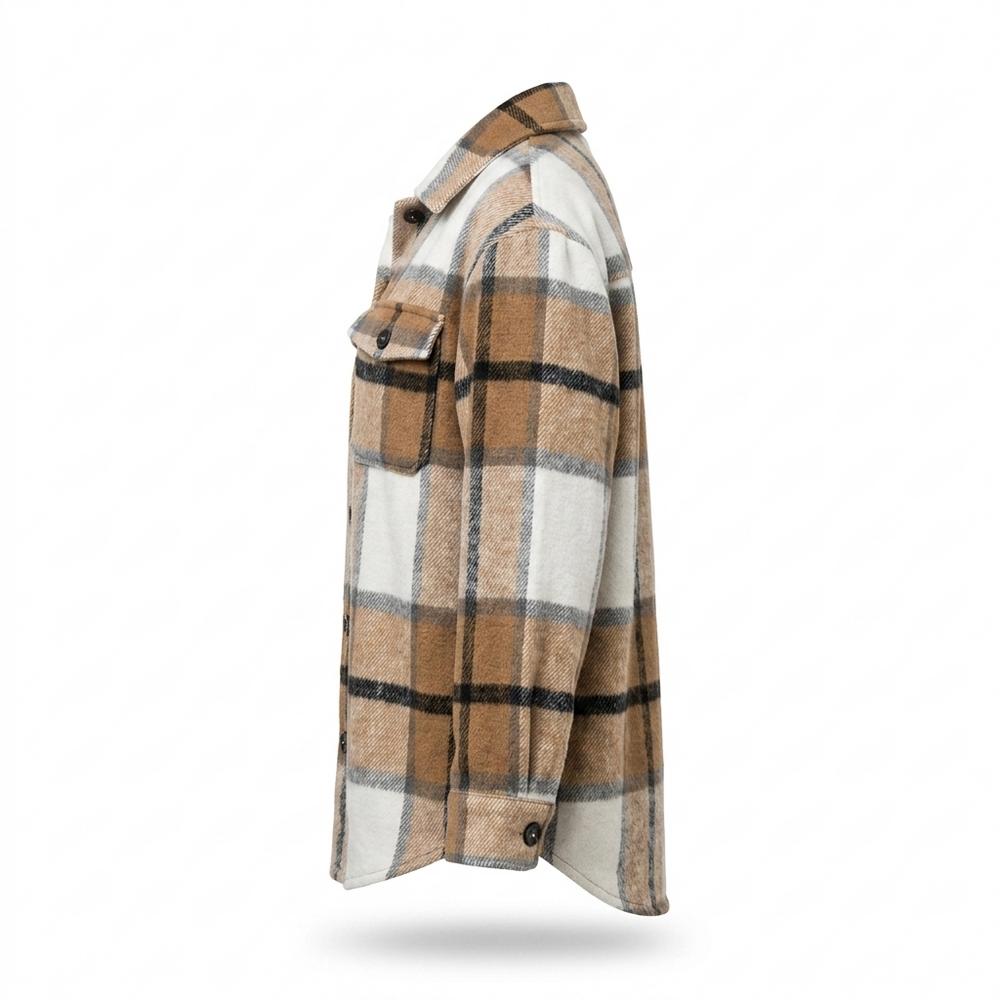 Lederjacken Outlet24 - Divam | Karierte Geknöpfte Jacke Damen