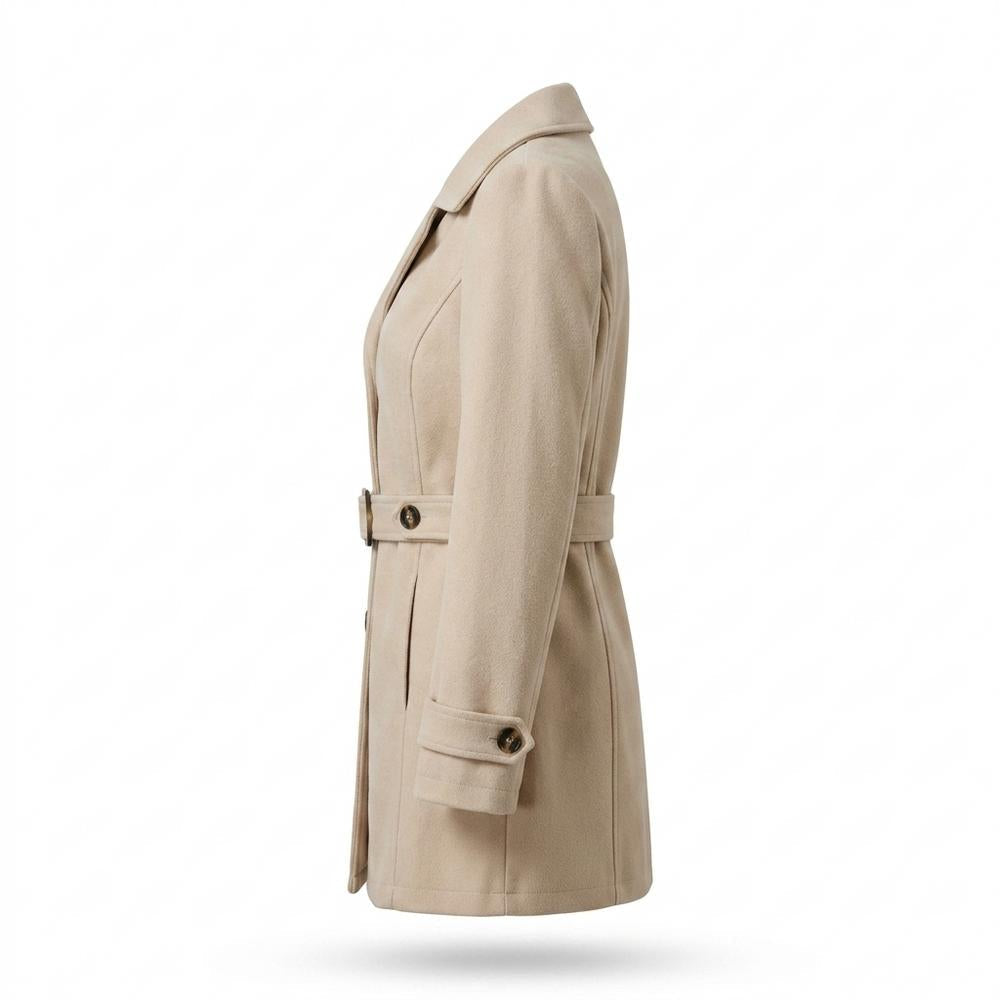 Lederjacken Outlet24 - Nurad | Einreihig Tailliert Mantel Damen