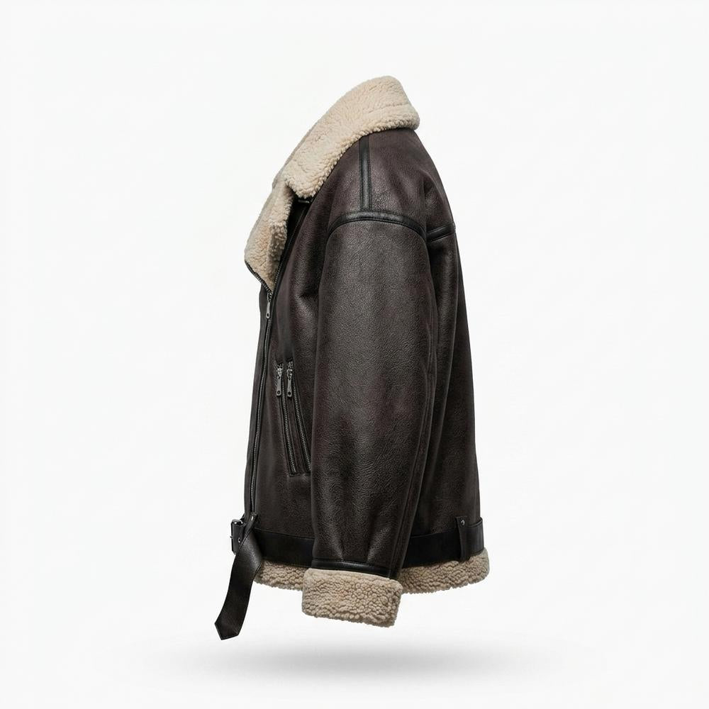 Lederjacken Outlet24 - Liwod | Gefütterte Weite Lederjacke Damen