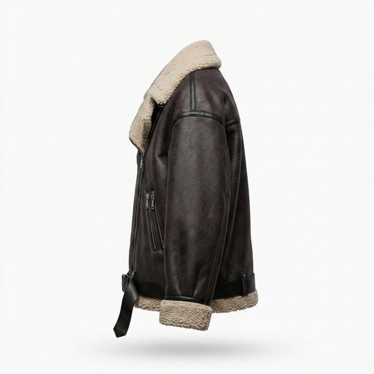 Lederjacken Outlet24 - Liwod | Gefütterte Weite Lederjacke Damen