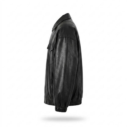 Lederjacken Outlet24 - Aekiv | Weite Geknöpfte Lederjacke Unisex