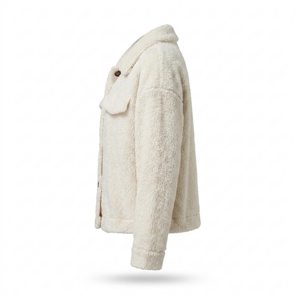 Lederjacken Outlet24 - Eohuv | Flauschige Geknöpfte Jacke Damen