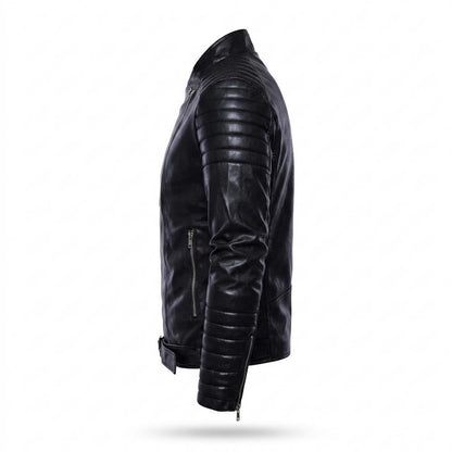 Lederjacken Outlet24 - Zutat | Asymmetrisch Gesteppt Lederjacke Herren