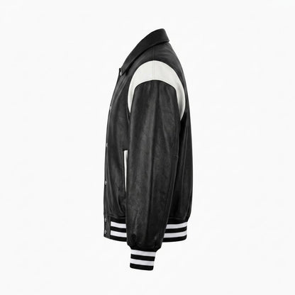 Lederjacken Outlet24 - Nikal | Geknöpft Zweifarbig Lederjacke Unisex
