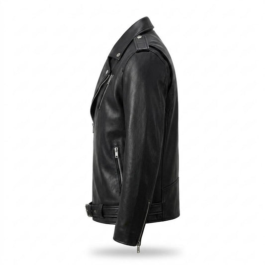Lederjacken Outlet24 - Sopol | Asymmetrische Gefütterte Lederjacke Herren
