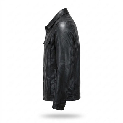 Lederjacken Outlet24 - Rezem | Geknöpft Tailliert Lederjacke Herren