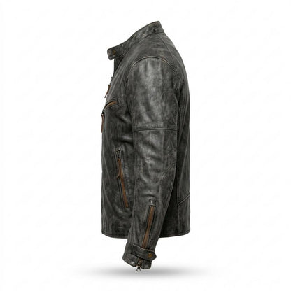 Lederjacken Outlet24 - Lebav | Patiniert Tailliert Lederjacke Herren