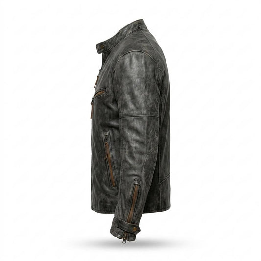 Lederjacken Outlet24 - Lebav | Patiniert Tailliert Lederjacke Herren