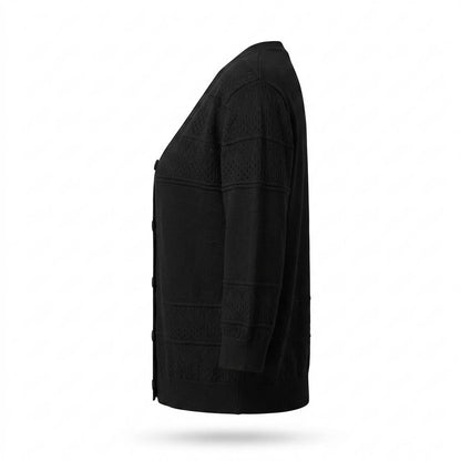 Lederjacken Outlet24 - Eitil | Geknöpft Strukturiert Cardigan Damen