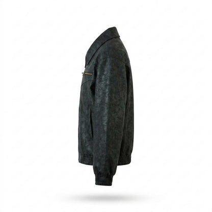 Lederjacken Outlet24 - Nakom | Strukturierte Gefütterte Lederjacke Unisex