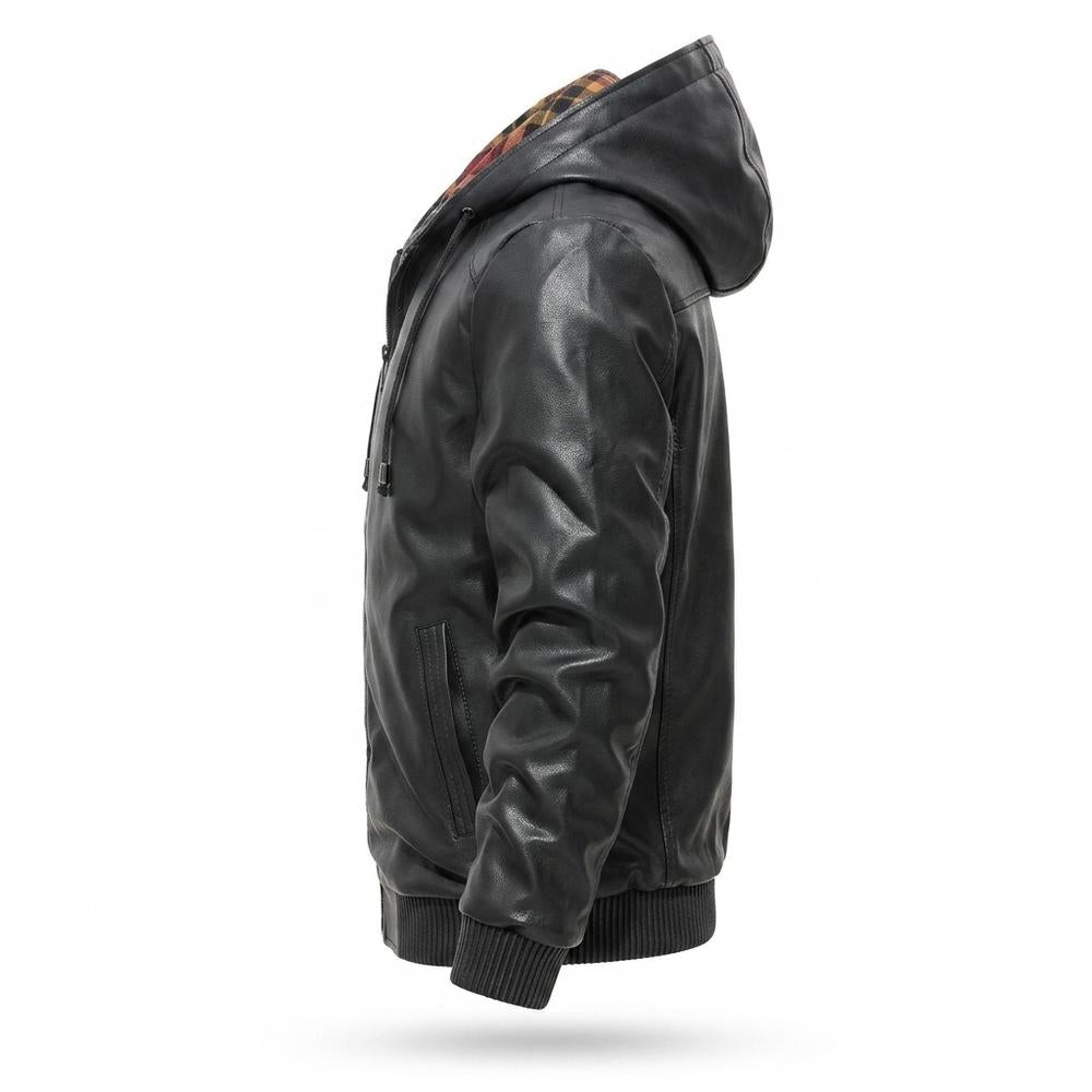 Lederjacken Outlet24 - Lymor | Gefüttert Gerippt Lederjacke Herren