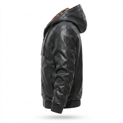 Lederjacken Outlet24 - Lymor | Gefüttert Gerippt Lederjacke Herren