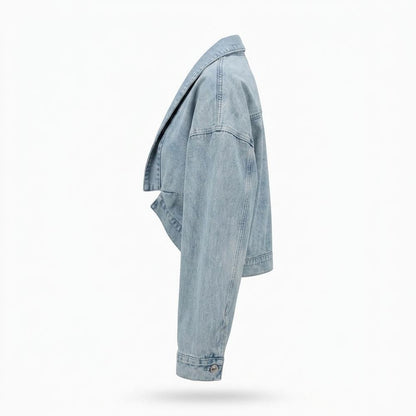 Lederjacken Outlet24 - Vopul | Kurzgeschnittene Kragenlose Jacke Damen