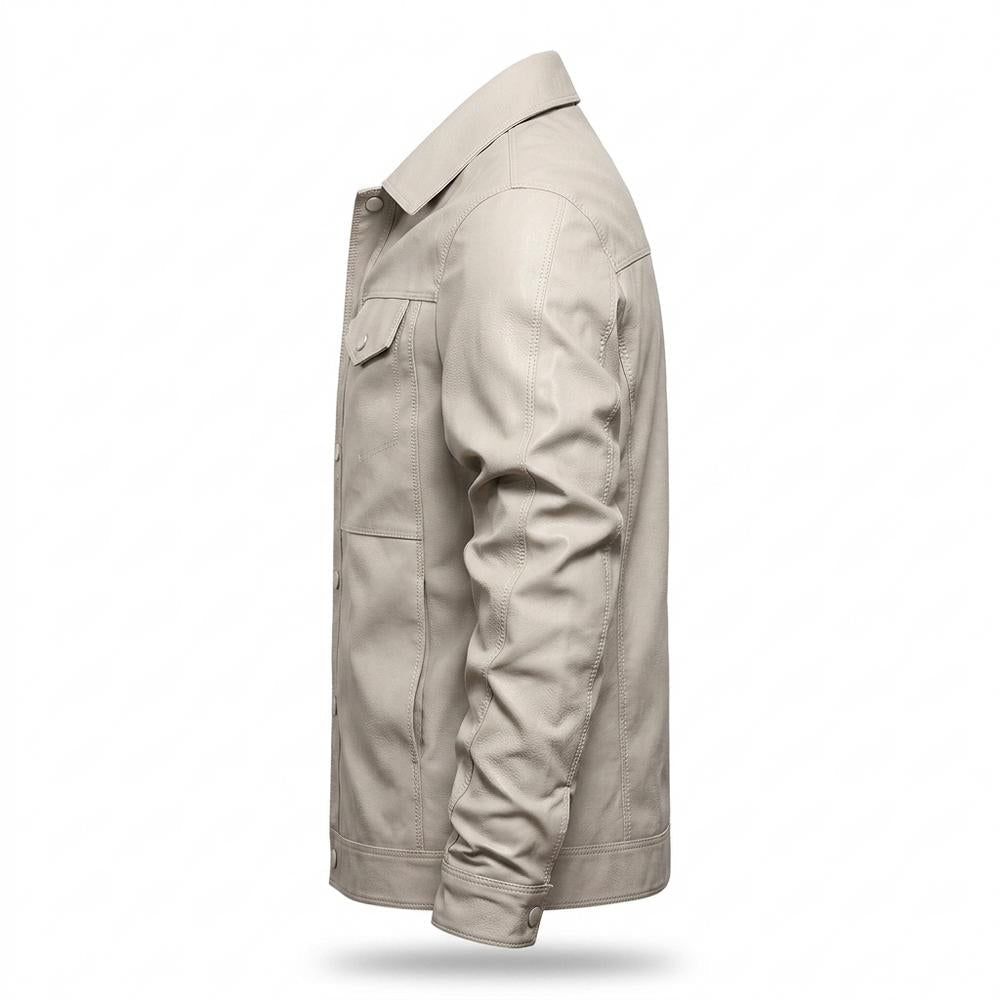 Lederjacken Outlet24 - Nezad | Geknöpft Glatt Lederjacke Herren