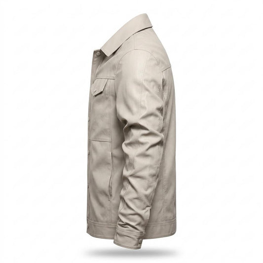 Lederjacken Outlet24 - Nezad | Geknöpft Glatt Lederjacke Herren