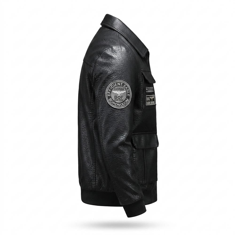 Lederjacken Outlet24 - Comon | Appliziert Strukturiert Lederjacke Herren