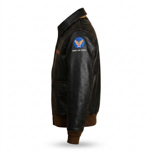 Lederjacken Outlet24 - Raken | Gefüttert Bestickt Lederjacke Herren