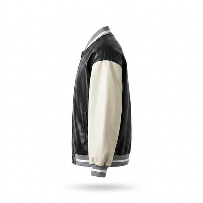 Lederjacken Outlet24 - Nusuk | Bestickte Zweifarbige Lederjacke Unisex