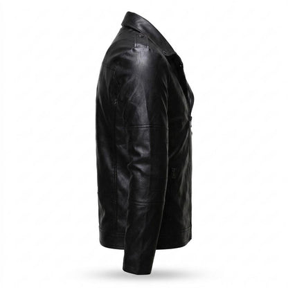 Lederjacken Outlet24 - Sosim | Asymmetrisch Tailliert Lederjacke Herren