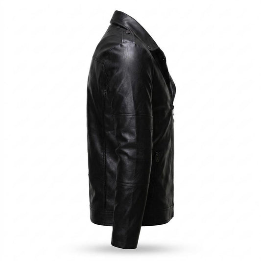 Lederjacken Outlet24 - Sosim | Asymmetrisch Tailliert Lederjacke Herren