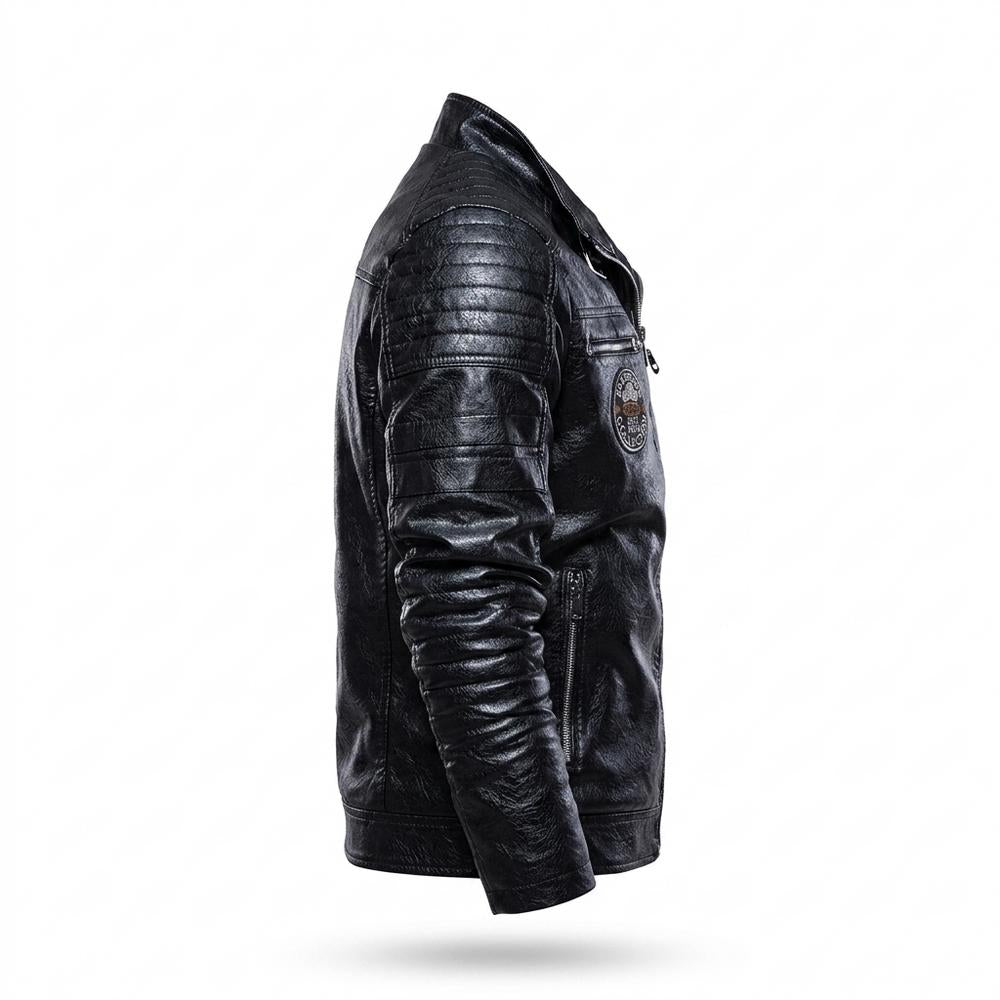 Lederjacken Outlet24 - Zemen | Gesteppt Reißverschluss Lederjacke Herren