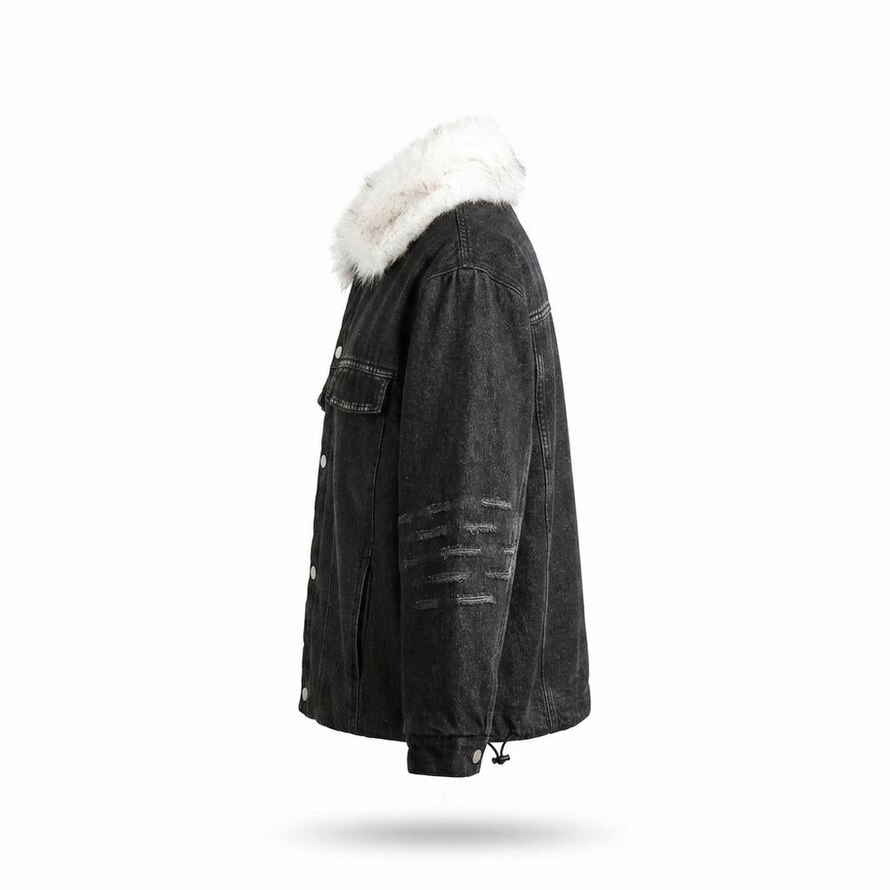 Lederjacken Outlet24 - Sozal | Pelzbesetzt Gewaschen Jacke Unisex