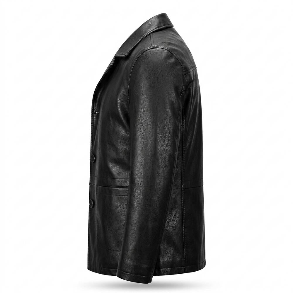 Lederjacken Outlet24 - Sukil | Geknöpft Gefüttert Lederjacke Herren