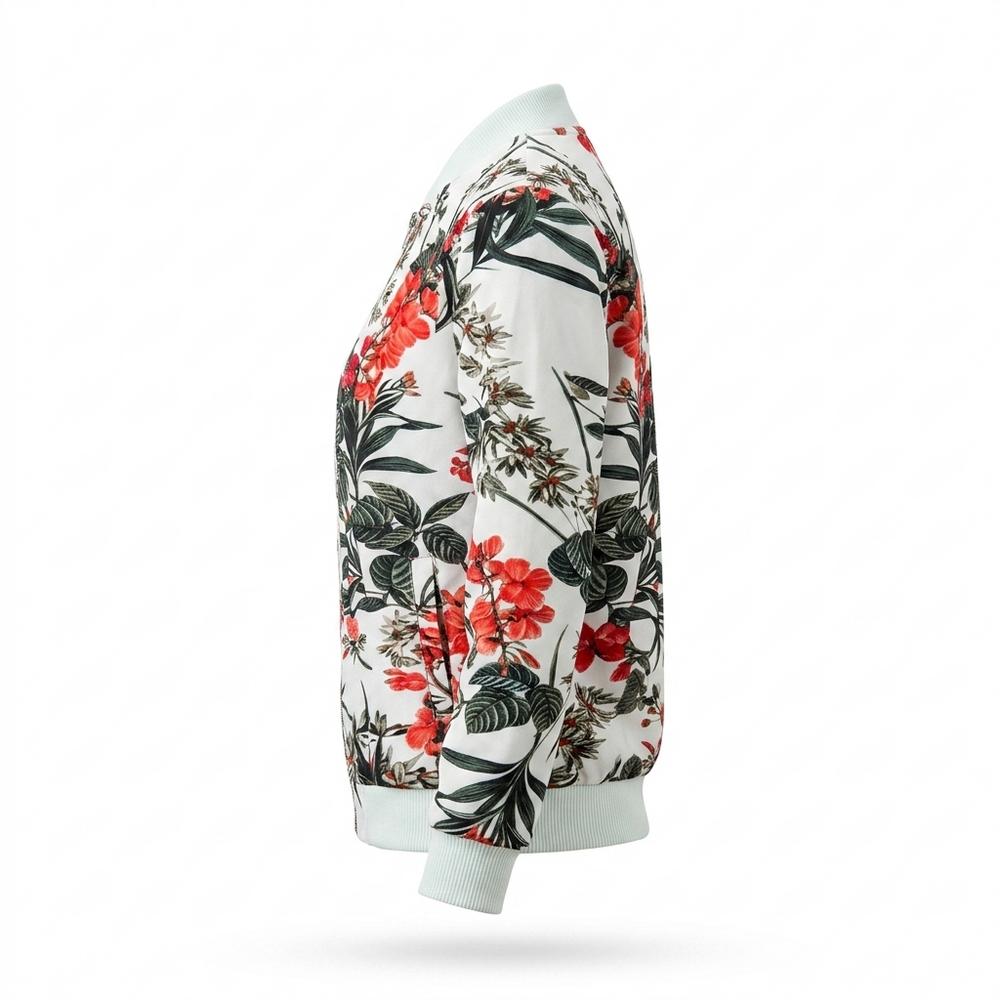 Lederjacken Outlet24 - Yures | Geblümt Reißverschluss Jacke Damen