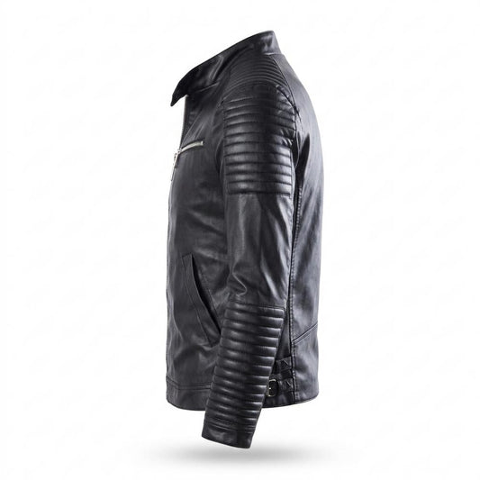 Lederjacken Outlet24 - Visik | Tailliert Gesteppt Lederjacke Herren