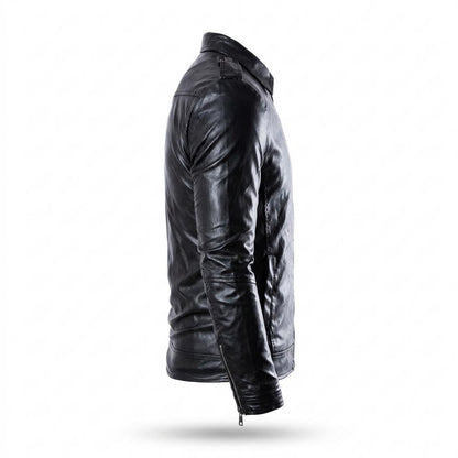 Lederjacken Outlet24 - Daram | Tailliert Gefüttert Lederjacke Herren