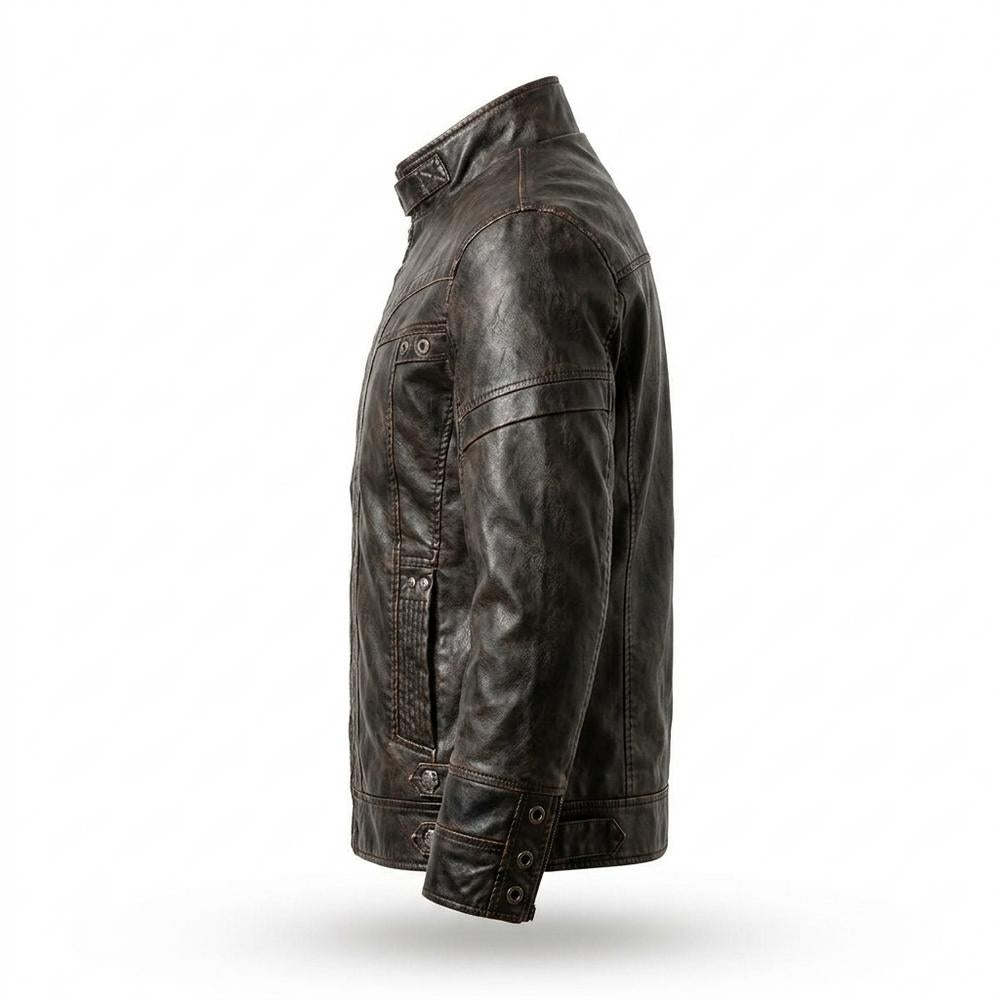 Lederjacken Outlet24 - Vasin | Figurbetont Gewaschen Lederjacke Herren