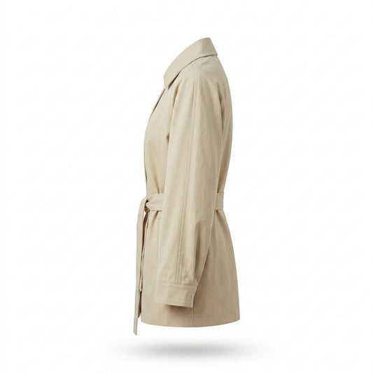 Lederjacken Outlet24 - Runik | Tailliert Kragenlos Mantel Damen