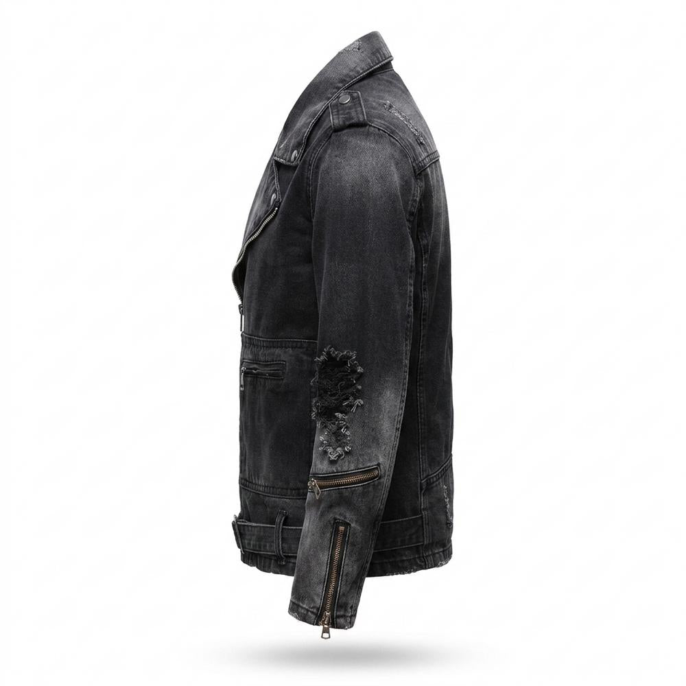 Lederjacken Outlet24 - Dolet | Asymmetrisch Gewaschen Jacke Herren