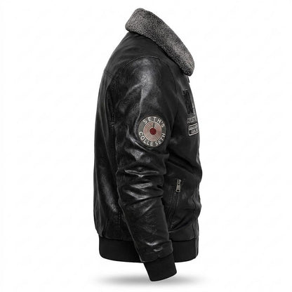 Lederjacken Outlet24 - Cegek | Gefüttert Bestickt Lederjacke Herren