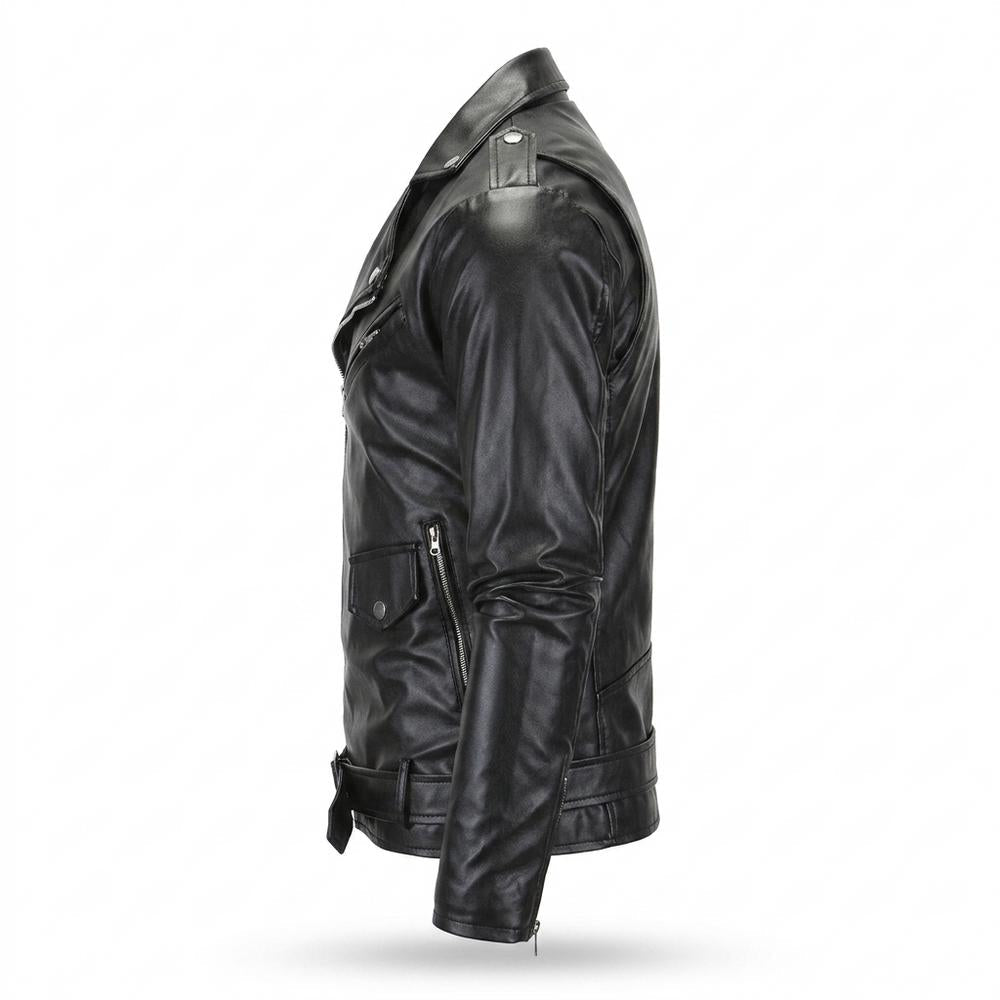 Lederjacken Outlet24 - Zevar | Asymmetrisch Gegürtet Lederjacke Herren