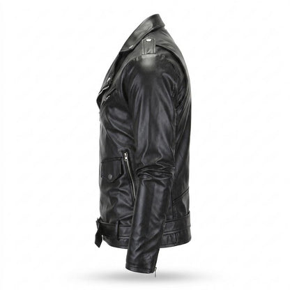 Lederjacken Outlet24 - Zevar | Asymmetrisch Gegürtet Lederjacke Herren