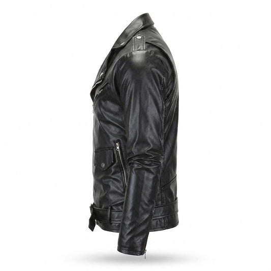 Lederjacken Outlet24 - Zevar | Asymmetrisch Gegürtet Lederjacke Herren