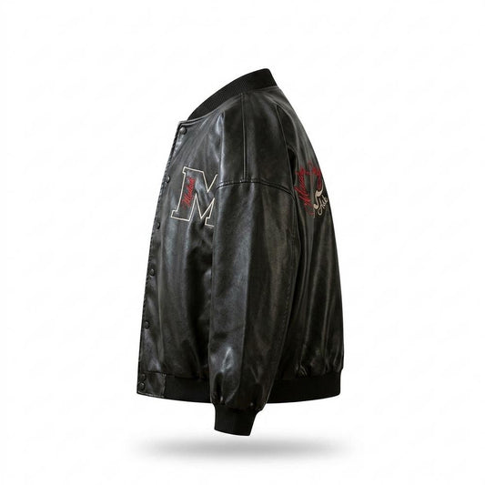 Lederjacken Outlet24 - Liles | Bestickt Geknöpft Lederjacke Unisex
