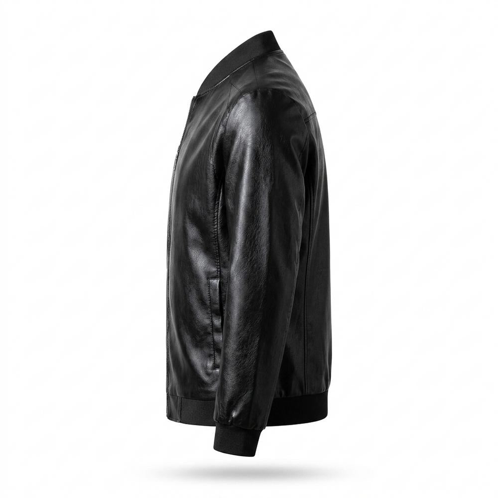 Lederjacken Outlet24 - Sisud | Reißverschluss Stehkragen Lederjacke Herren