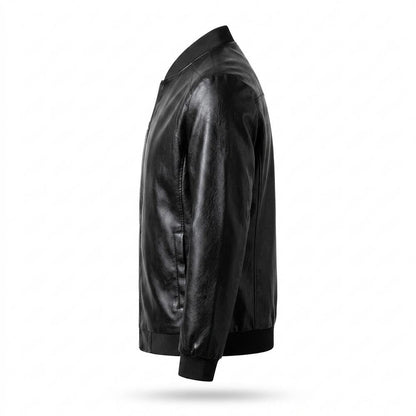 Lederjacken Outlet24 - Sisud | Reißverschluss Stehkragen Lederjacke Herren