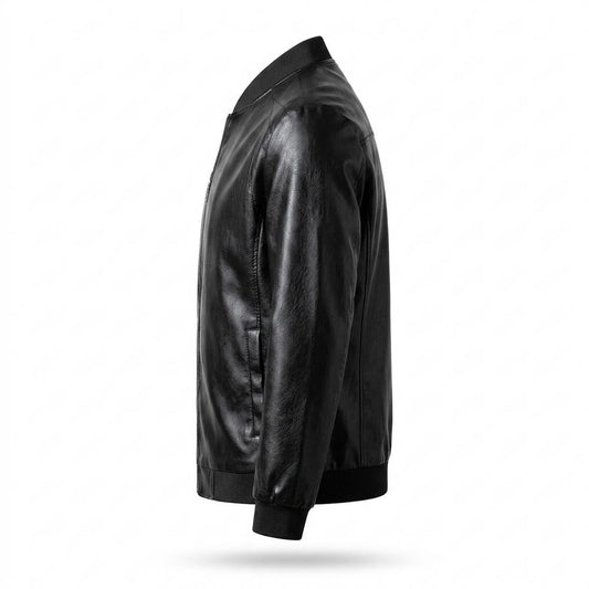 Lederjacken Outlet24 - Sisud | Reißverschluss Stehkragen Lederjacke Herren