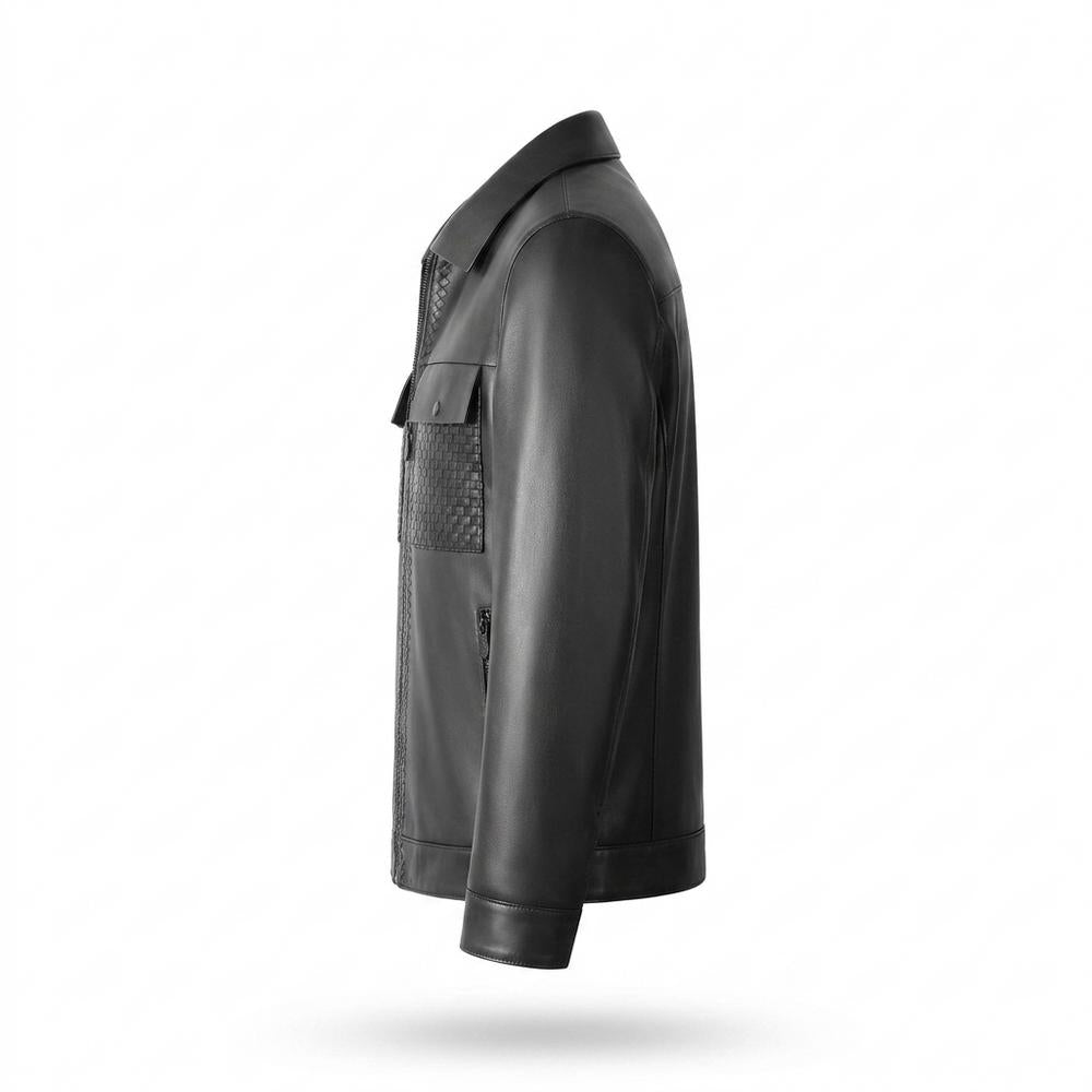 Lederjacken Outlet24 - Corum | Geflochten Gezippt Lederjacke Herren