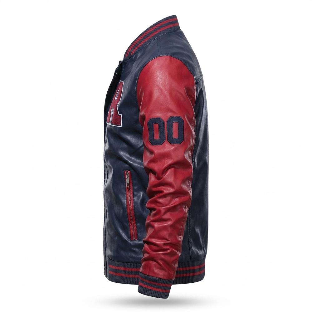 Lederjacken Outlet24 - Sufar | Zweifarbige Bestickte Lederjacke Herren