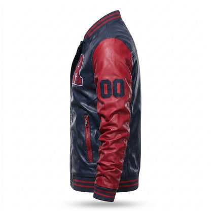 Lederjacken Outlet24 - Sufar | Zweifarbige Bestickte Lederjacke Herren